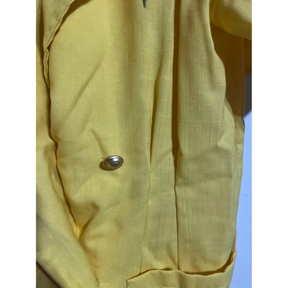 Ultra Dress New York Yellow Linen Blend Blazer Dress Sun Brooch Double Breasted - Picture 9 of 11